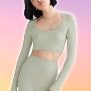 BABATON Aritzia Balsam Seamless Ribbed Long Sleeve Top Sz XS